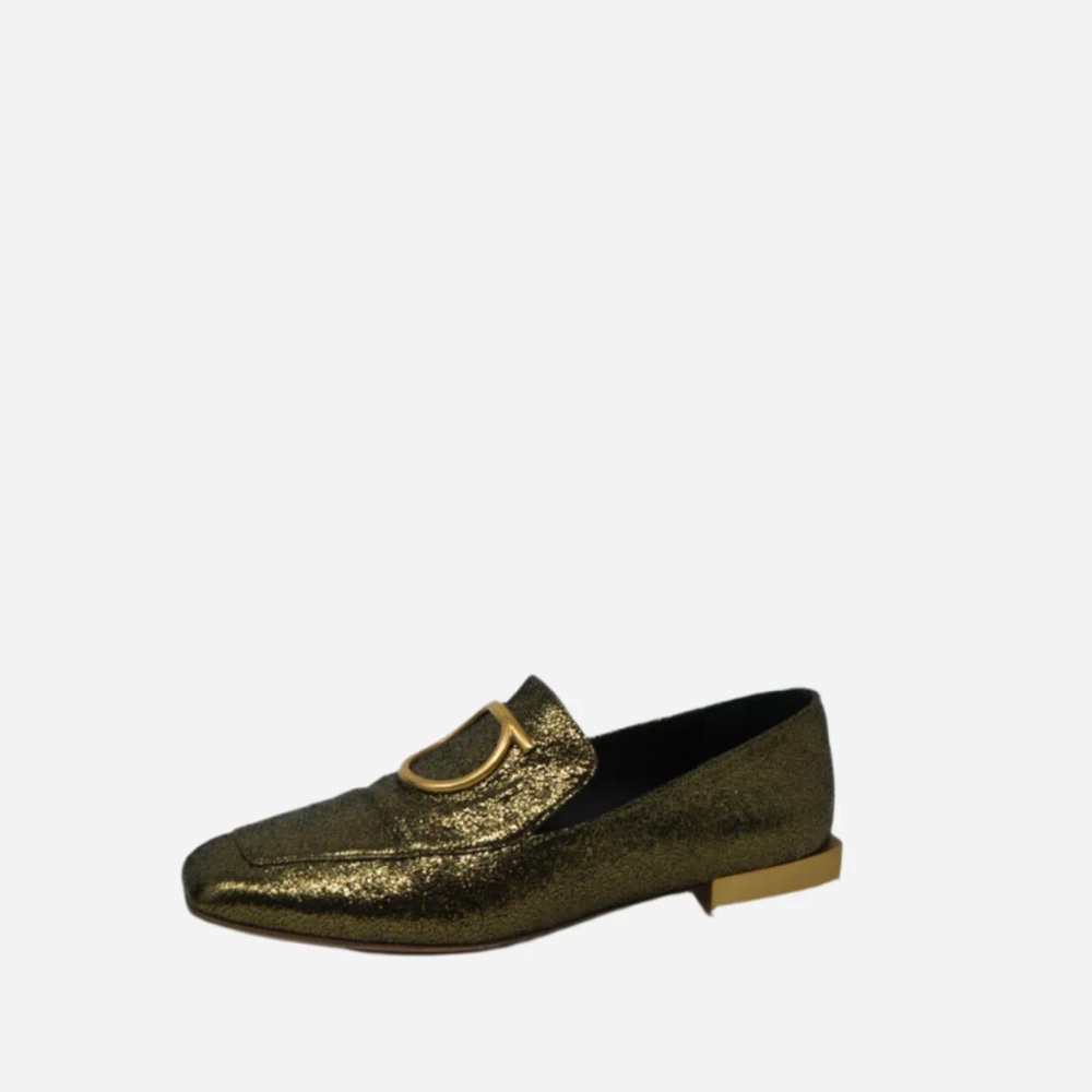 Salvatore Ferragamo Gold Leather Loafer